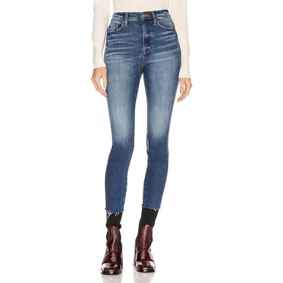Frame Ali High Rise Cigarette Raw Edge Jean in Lupin, Size 31 - Picture 1 of 16